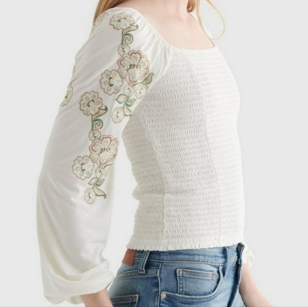 ๐ NWOT Lucky Brand Boho Embroidered Blouse ๐ - Picture 1 of 12